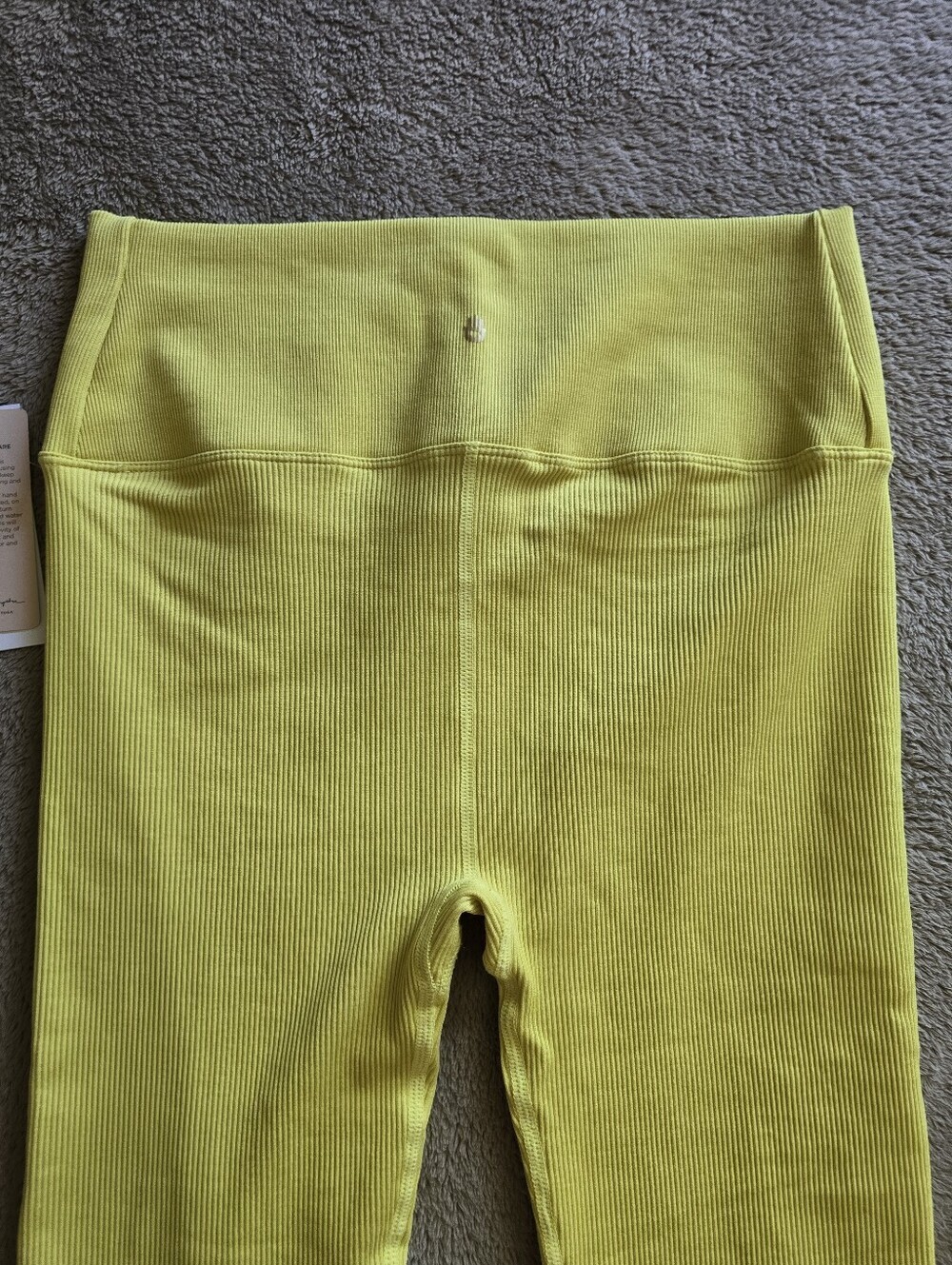 Spiritual Gangster Wrap Front Seamless Ribbed Leggings Bright Yellow Size M/L - Picture 8 of 10
